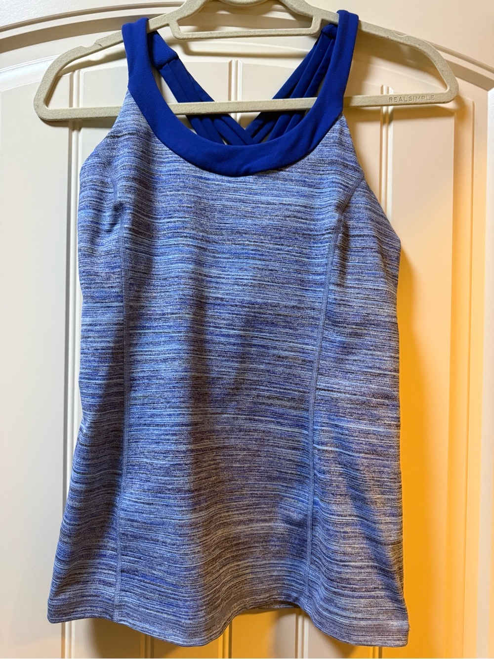 lululemon athletica Blue Space-Dye Tank with Royal Trim
